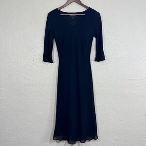 Vtg 90s Whimsigoth Midi Dress 6 Sheer Warehouse Witchy Goth Minimalist Old Money